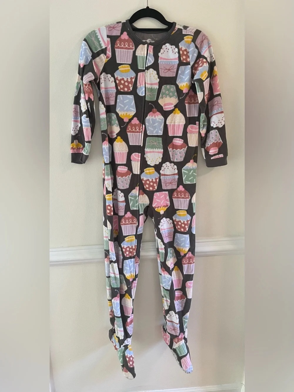 Carter's Gray Cupcake Print One-Piece Pajamas